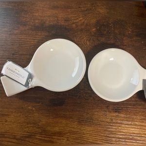 Threshold Porcelain Soy Sauce Bowl & Chopstick Rest 1.4 oz White Set of 2